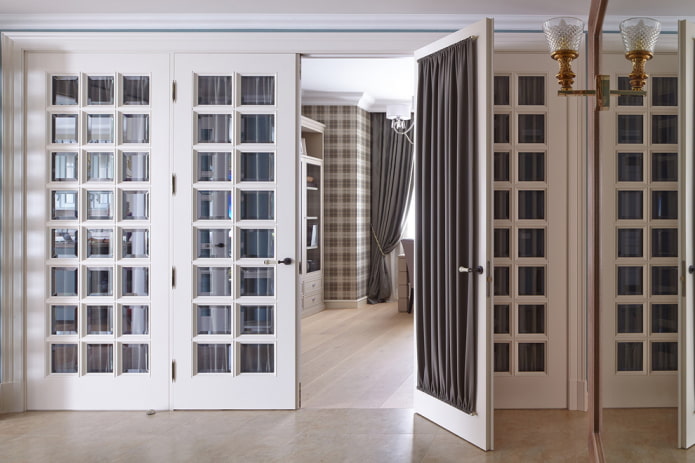 curtains on a glass door in the interior curtains on a glass door in the interior