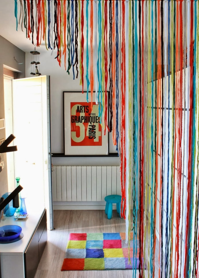 curtains on the door in the interior of the nursery curtains on the door in the interior of the nursery