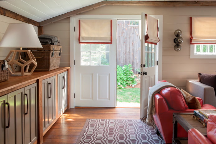 curtains on the door in the interior curtains on the door in the interior