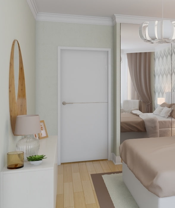 door with narrow platbands