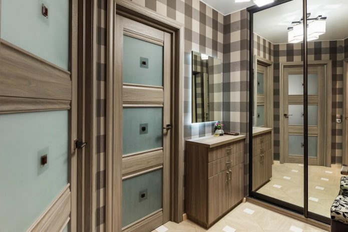 wooden canvases with glass in the interior wooden canvases with glass in the interior