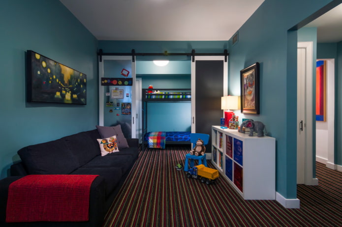 compartment doors in the interior of the nursery