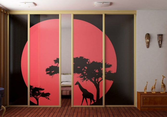 compartment doors with photo printing in the interior