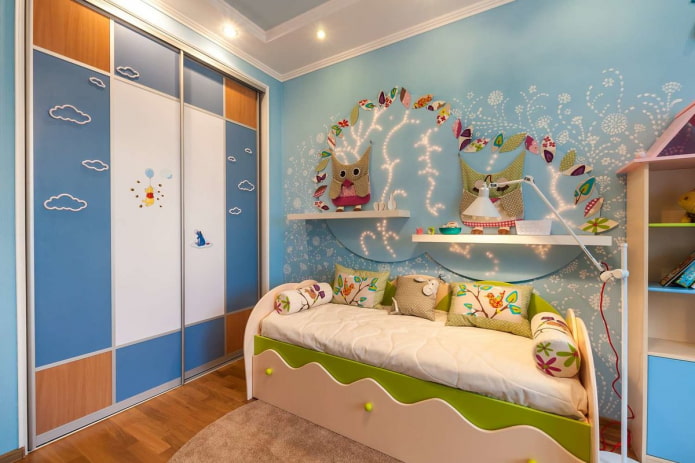 compartment doors in the interior of the nursery