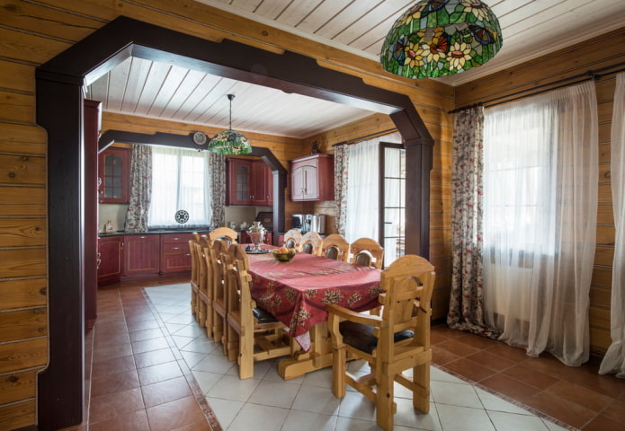 living room in country style with a trapezoid arch living room in country style with a trapezoid arch