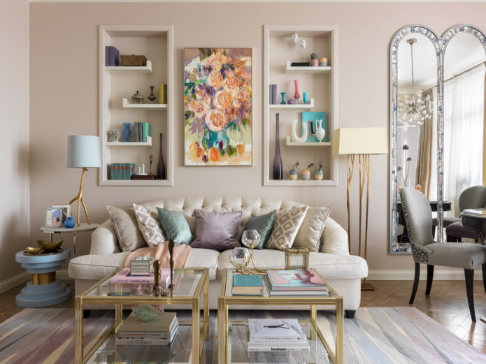 niches above the sofa in the interior niches above the sofa in the interior