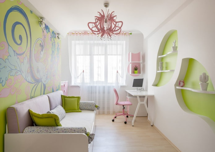 wall with curly niches in the interior wall with curly niches in the interior