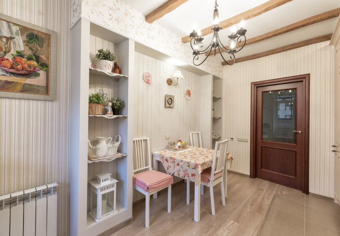 wall with a niche in the interior in Provence style wall with a niche in the interior in Provence style