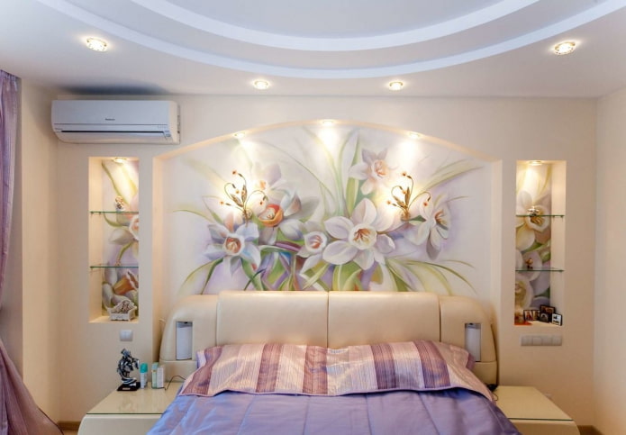 niche painted in the interior of the bedroom niche painted in the interior of the bedroom