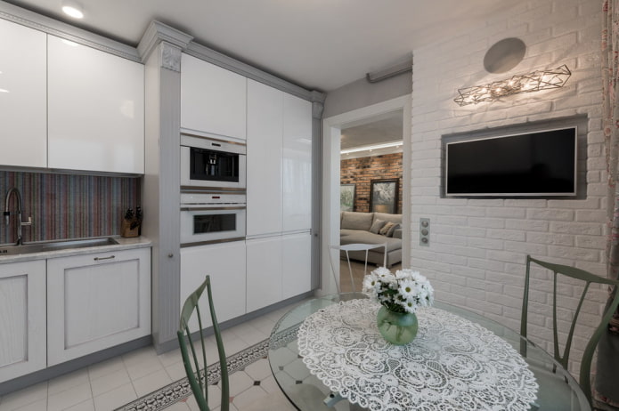 niche with brick in the interior of the kitchen niche with brick in the interior of the kitchen