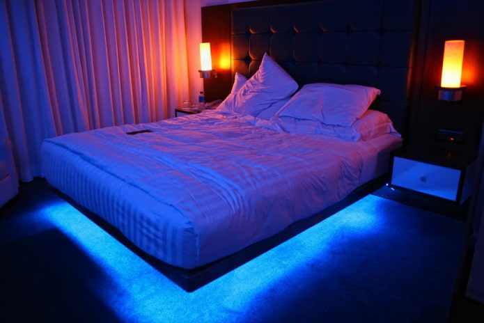 bed with light bed with light