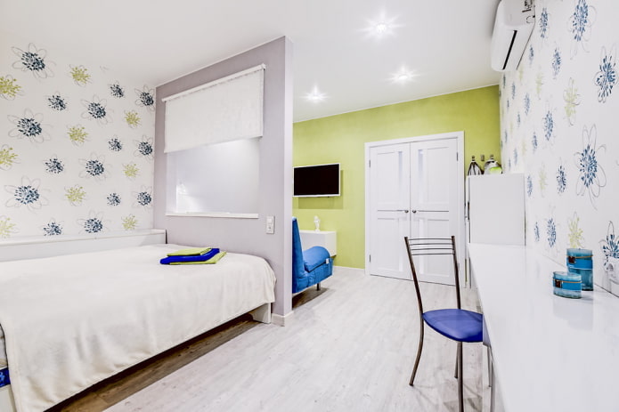 Partition between bedroom and living room