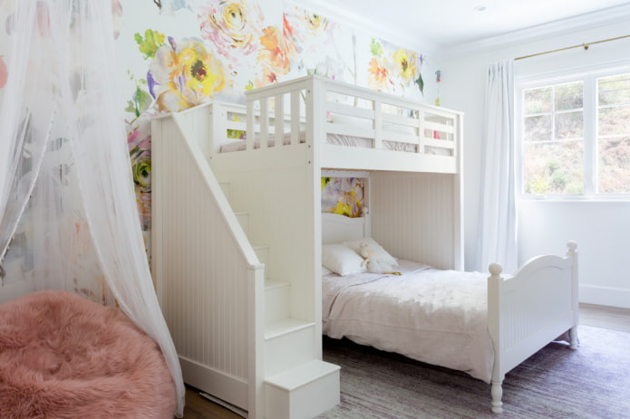 wooden bed in the nursery for a girl wooden bed in the nursery for a girl