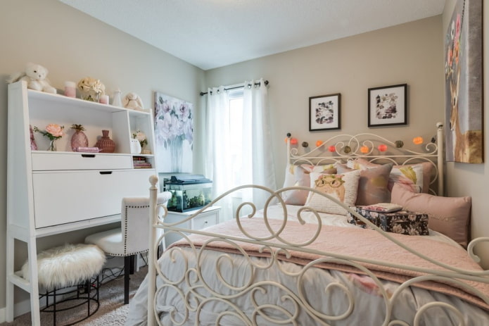 wrought iron bed in the interior