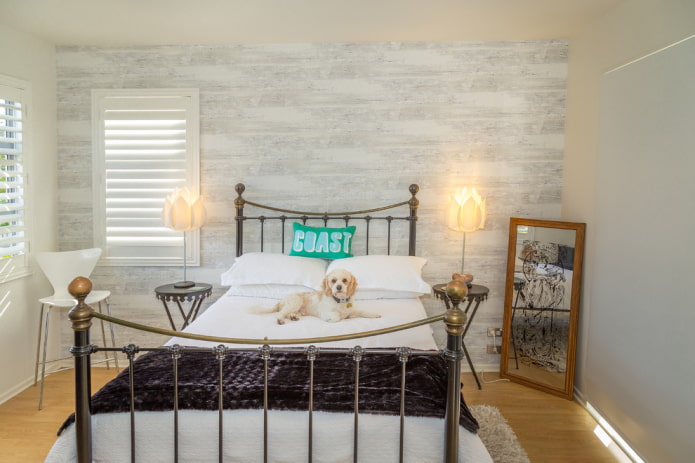 wrought-iron semi-double bed in the interior