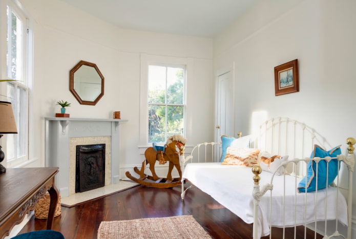 wrought iron bed in the interior
