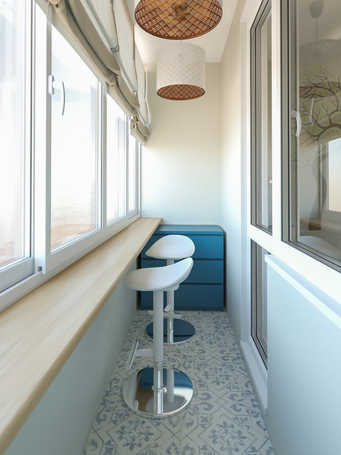 bar counter on the balcony from the windowsill bar counter on the balcony from the windowsill