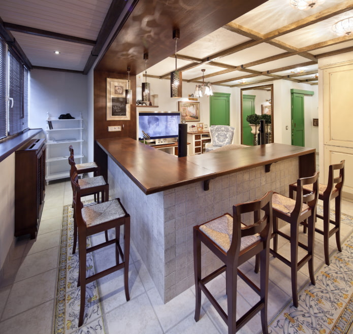 L-shaped bar counter L-shaped bar counter