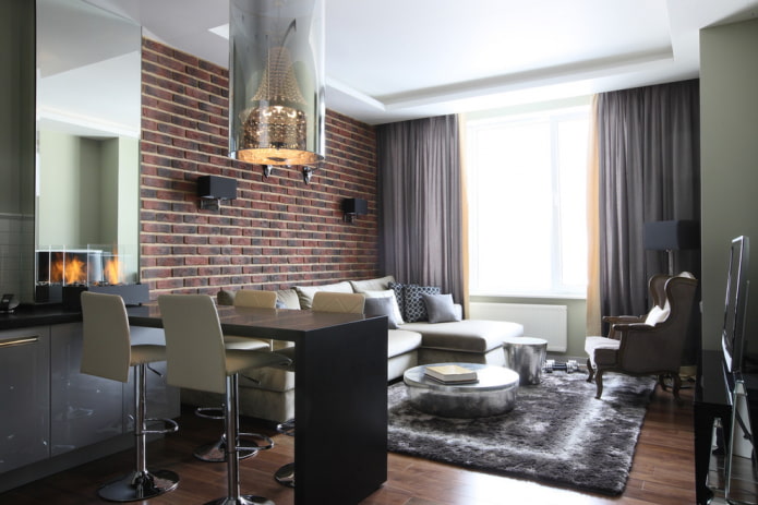 bar counter in the hall in a modern style