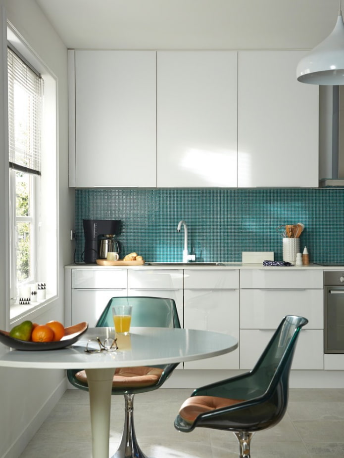 semicircular table in the interior of the kitchen semicircular table in the interior of the kitchen