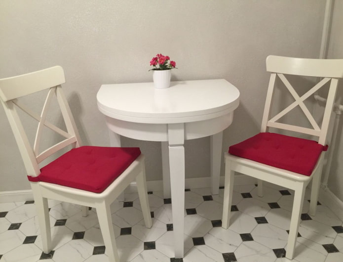 semicircular table in the interior of the kitchen semicircular table in the interior of the kitchen