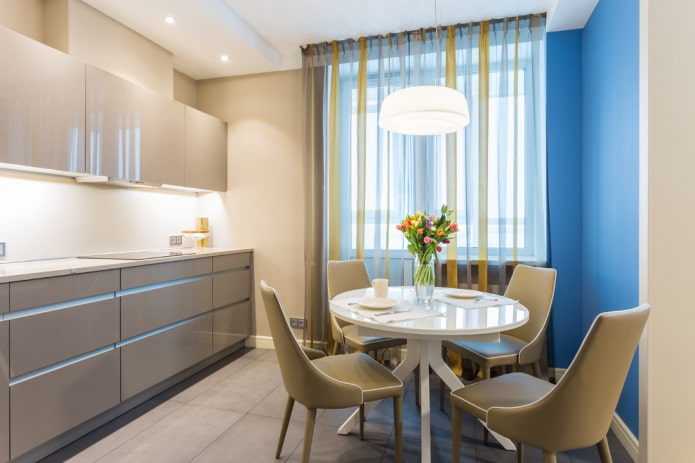 round table in the kitchen in a modern style round table in the kitchen in a modern style