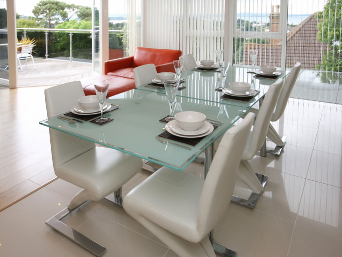 Table with frosted glass Table with frosted glass