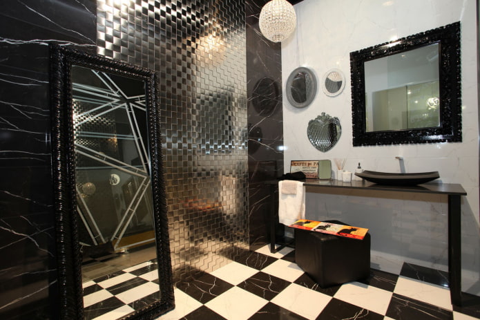 mirror mosaic in the bathroom interior mirror mosaic in the bathroom interior