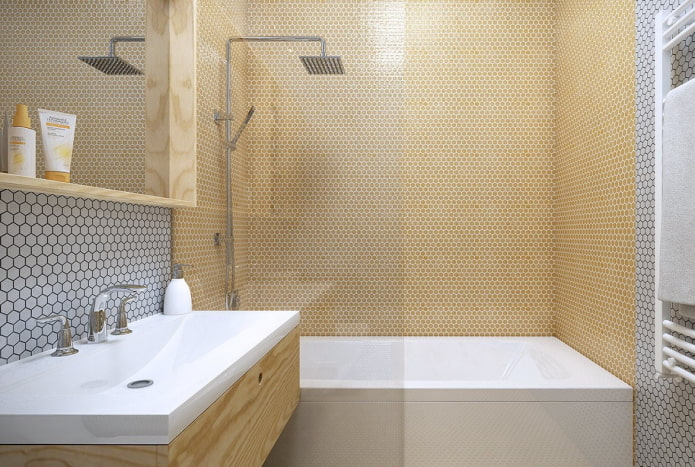 honeycomb mosaic in bathroom interior honeycomb mosaic in bathroom interior