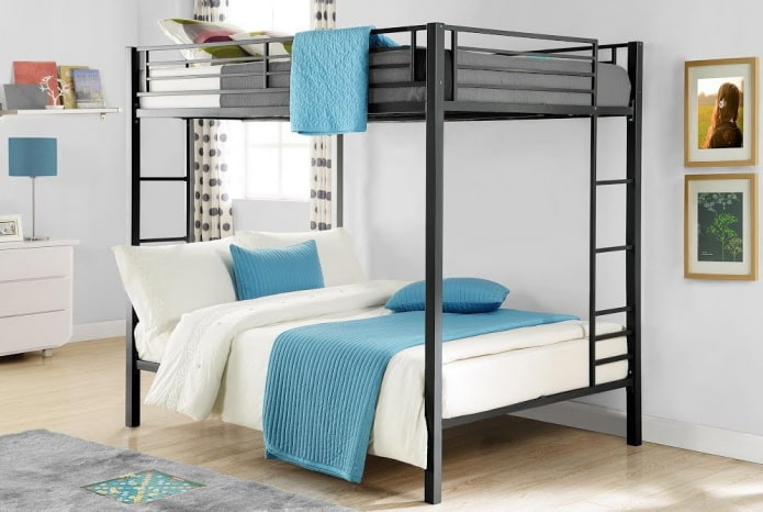 double bunk bed in the interior