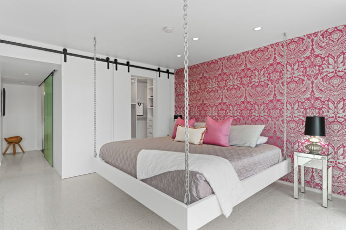 bed on chains in the interior