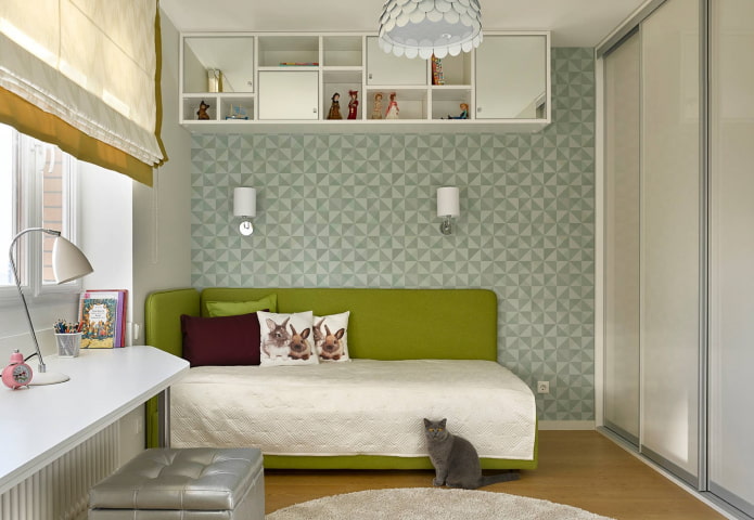 corner bed in the interior of the nursery