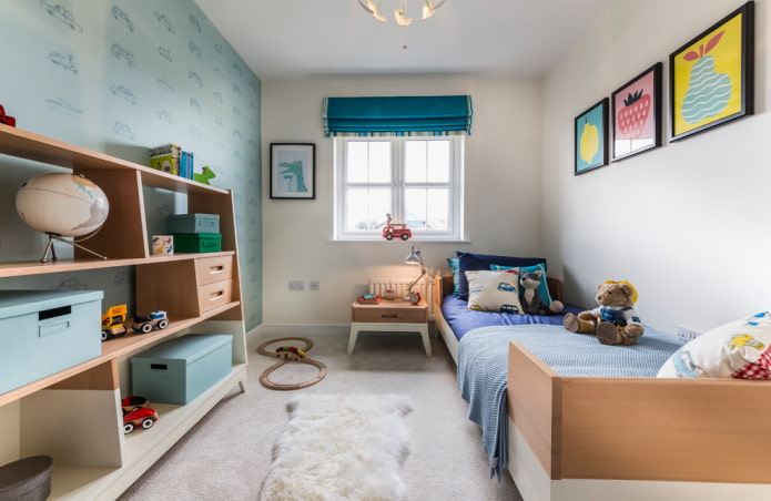 bed in the interior of the nursery