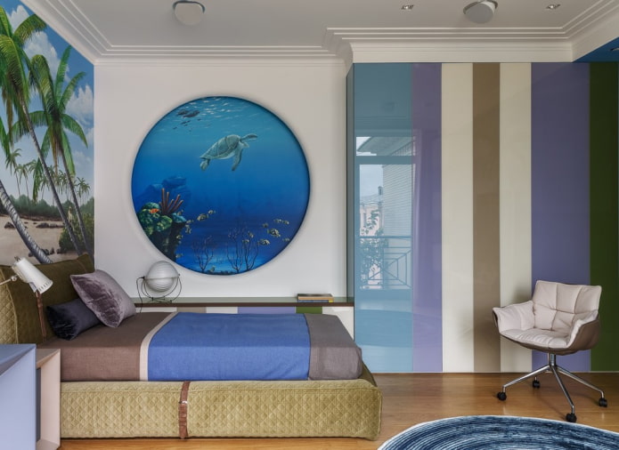 bed in the interior of the nursery