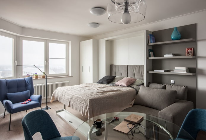 built-in bed in the interior of the living room