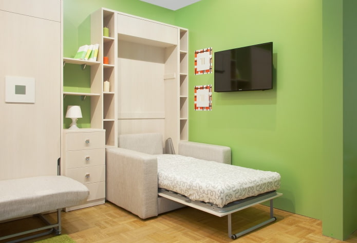 wardrobe-bed-armchair in the interior