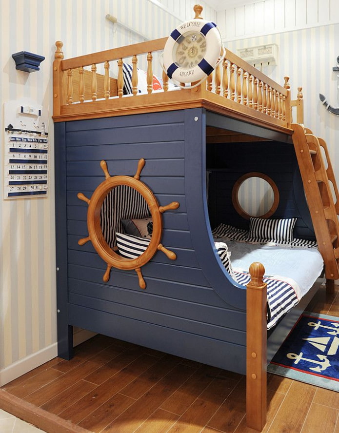ship-shaped bed in nautical style ship-shaped bed in nautical style