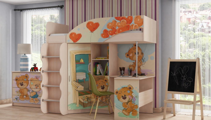 bed with a picture bed with a picture