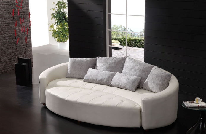 oval folding sofa in the interior oval folding sofa in the interior