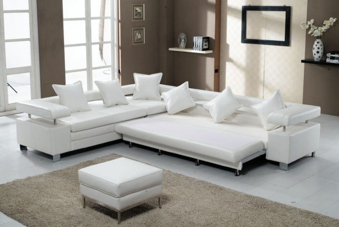 white folding sofa in the interior white folding sofa in the interior