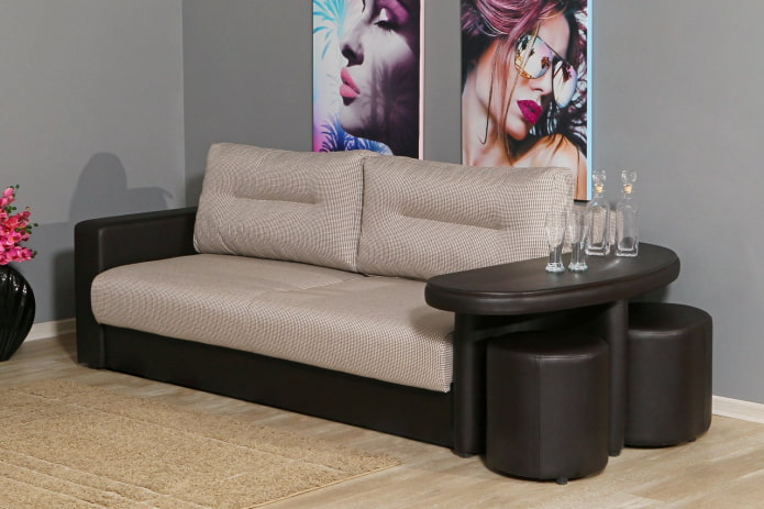 folding sofa with table in the interior folding sofa with table in the interior