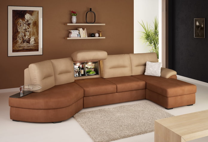folding sofa with a bar in the interior folding sofa with a bar in the interior