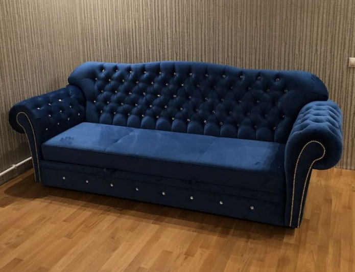 folding sofa with rhinestones in the interior folding sofa with rhinestones in the interior
