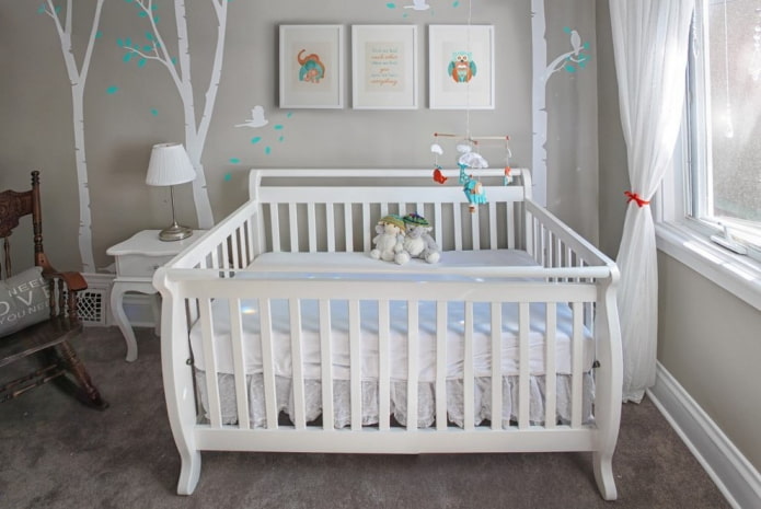 crib for twins in the interior