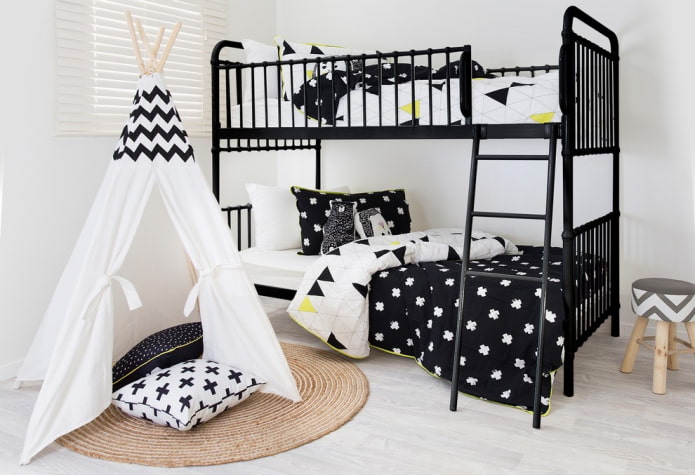 bunk wrought iron bed in the nursery