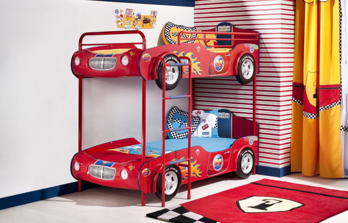 bunk bed car in the nursery