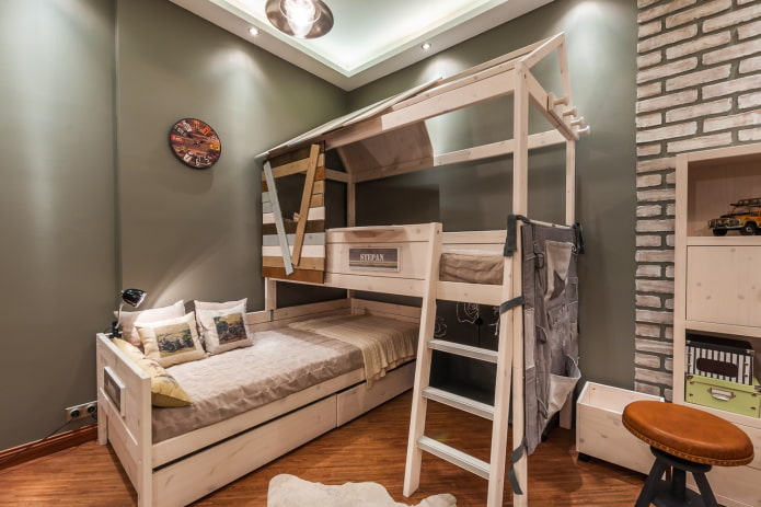 bunk corner bed in the nursery