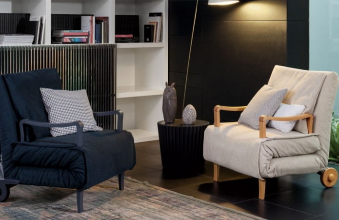 folding chair in the interior of the living room