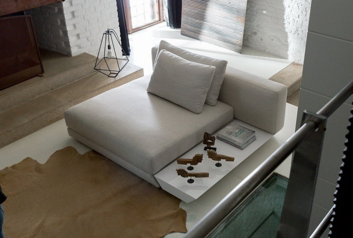 folding armchair with a table in the interior