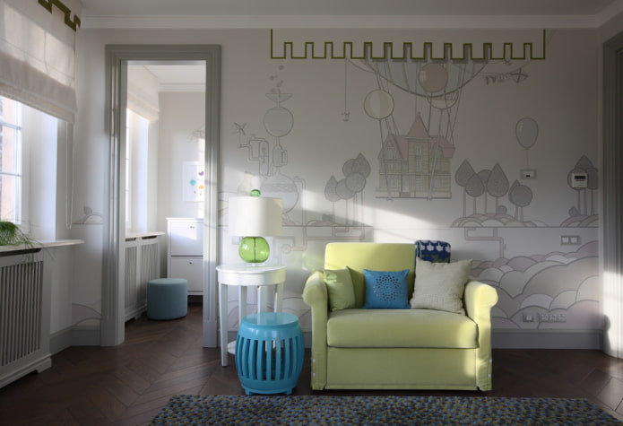 folding chair in the interior of the nursery